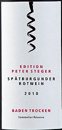 Spatburgunder Rotwein Edition Peter Steger Trocken